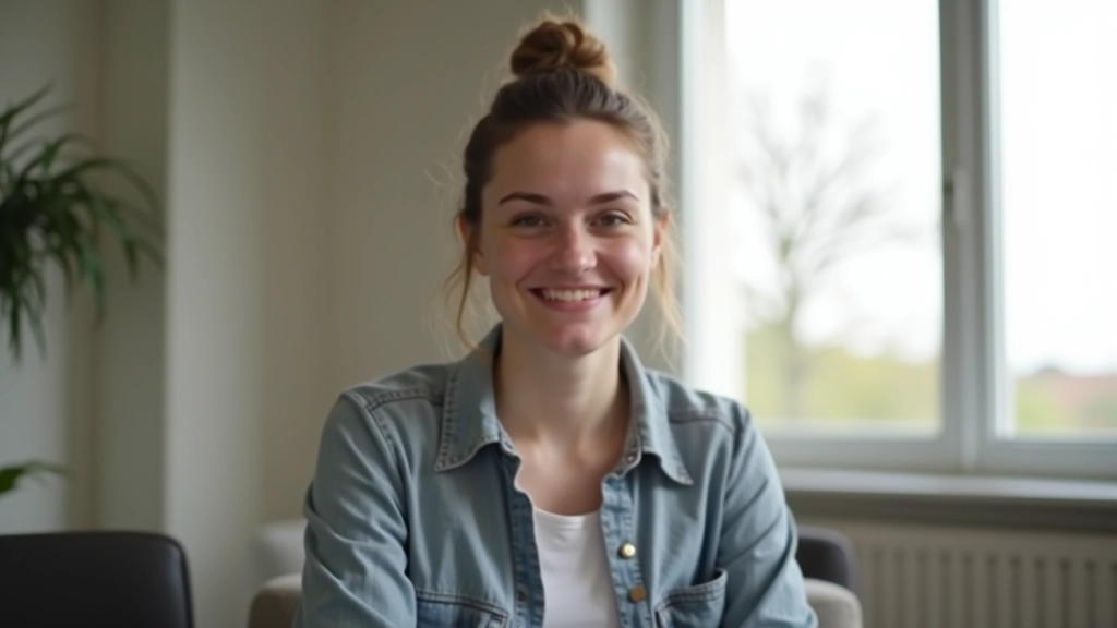 Person in comfortable seated position in a peaceful environment, demonstrating relaxation and calm breathing with natural window light